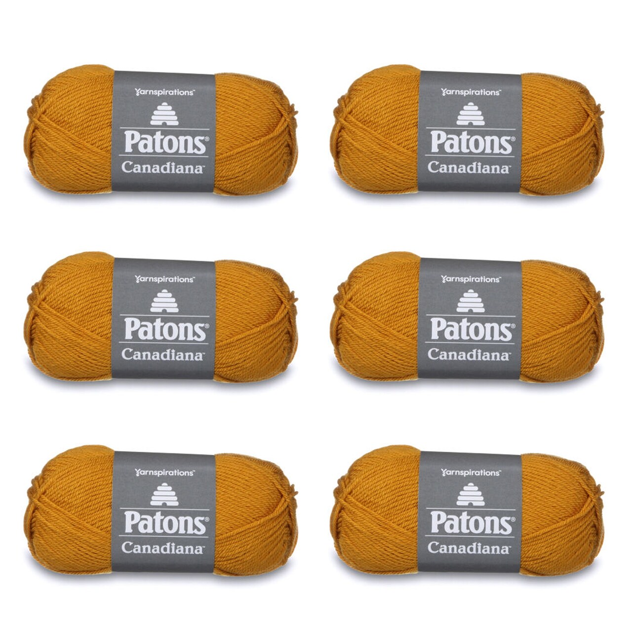Patons Canadiana Fools Gold Yarn - 6 Pack of 3.5oz/100g - Acrylic - 4 Medium - 205 Yards - Knitting/Crochet